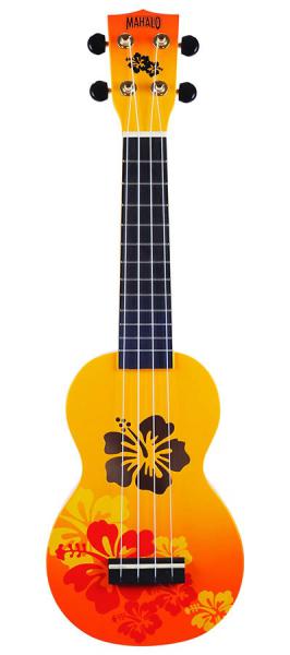Ukulele "Hibiscus" inkl. Tasche, orange burst